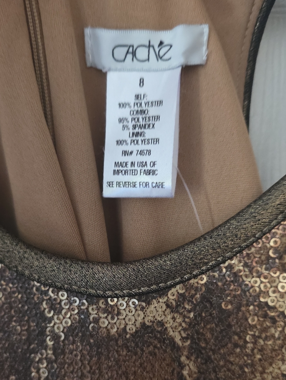 Cache Metallic Gold Snake-Print Midi Dress - Picture 2 of 3